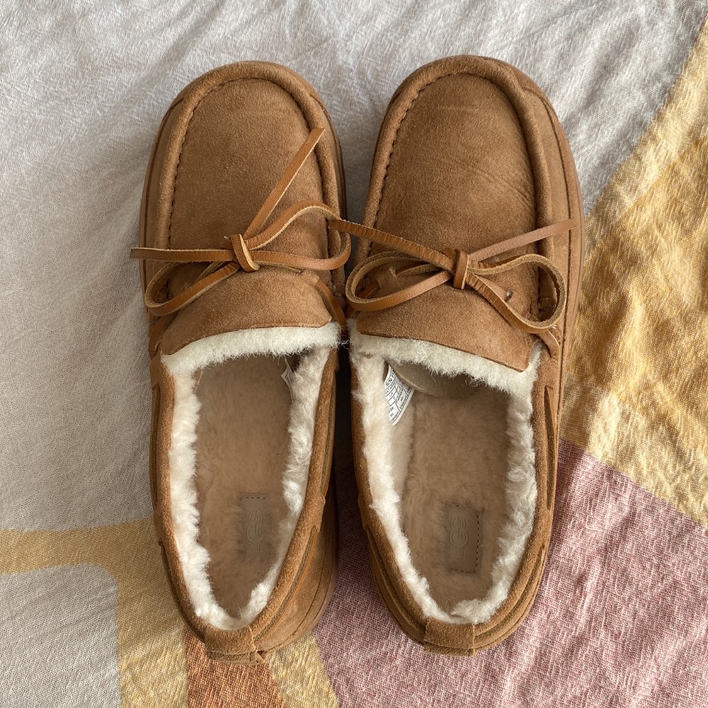 Ugg Parkdale moccasin slippers never worn NIB men’s size 8/women’s 9.5.